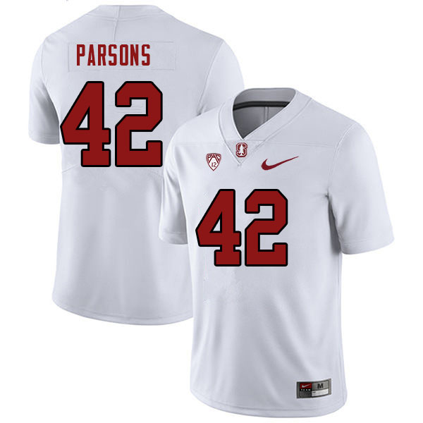 Men #42 Bailey Parsons Stanford Cardinal College 2023 Football Stitched Jerseys Sale-White - Click Image to Close